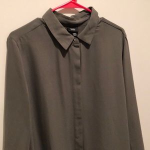 Mossimo Supply Co. Olive Green Dress Blouse